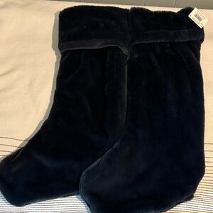 2 Luxurious navy blue Faux Fur Holiday Stocking